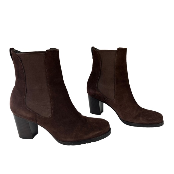 Cole Haan Block Heel Brown Suede Chelsea Boot Womens Size 9 - Picture 2 of 12